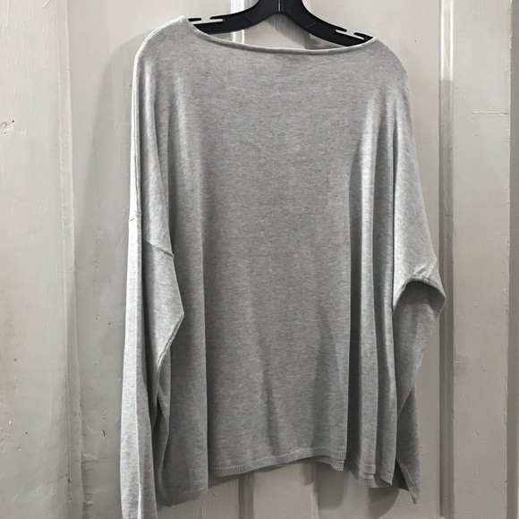 Joan Vass Women’s LS Rose Flower Sequin Pullover - Picture 4 of 5